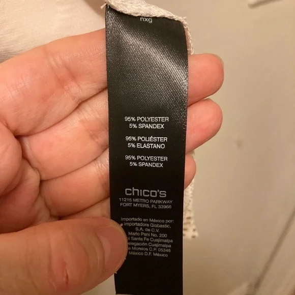 Chicos Travel Collection White and Gold Draped Cardigan Size Small Medium - Picture 7 of 9